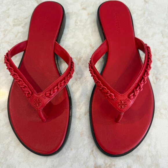 NWOB Tory Burch Everly Chain Bearberry Red (Size: 8) - Picture 3 of 4